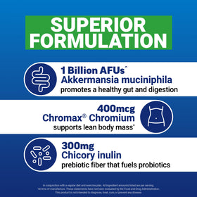Force Factor ProbioSlim Akkermansia capsules en gros plan