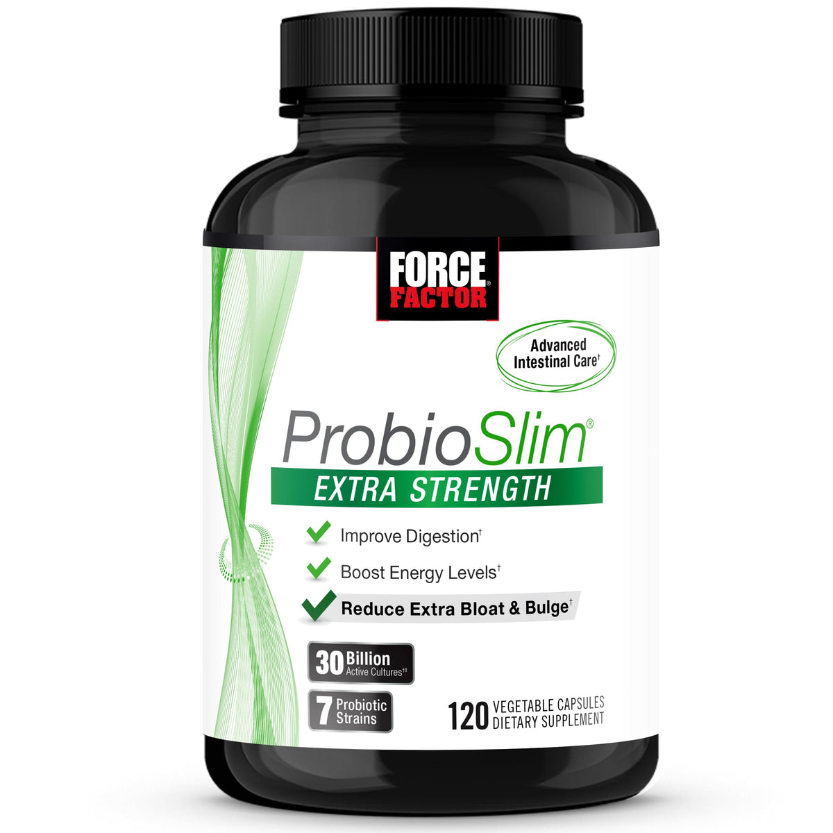 Force Factor ProbioSlim Extra Strength boîte avant avec 30 milliards CFU