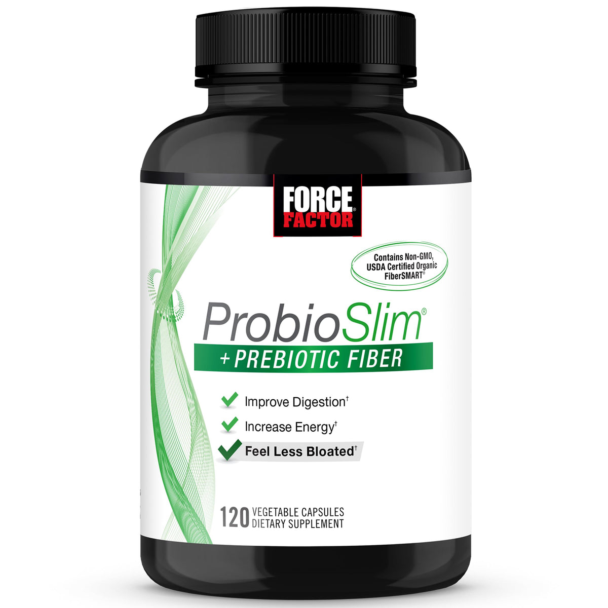 Force Factor ProbioSlim + Fibres Prébiotiques 120 capsules vue de face