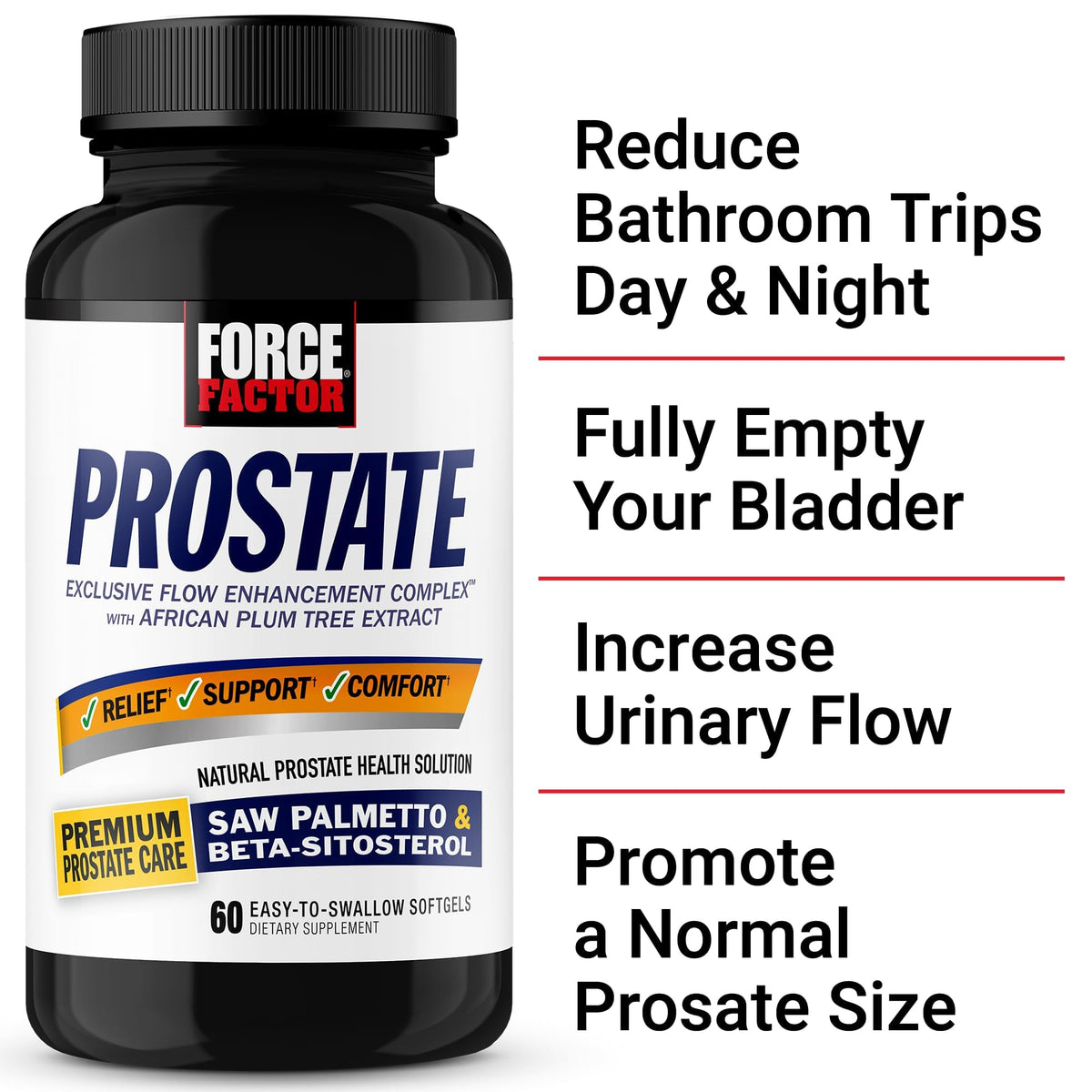 Force Factor Prostate ingrédients principaux