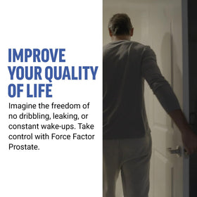 Force Factor Prostate présentation sur une table