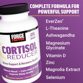 Force Factor Réducteur de Cortisol Femme, vue arrière du flacon