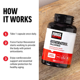 Force Factor Resvératrol bouteille vue de côté