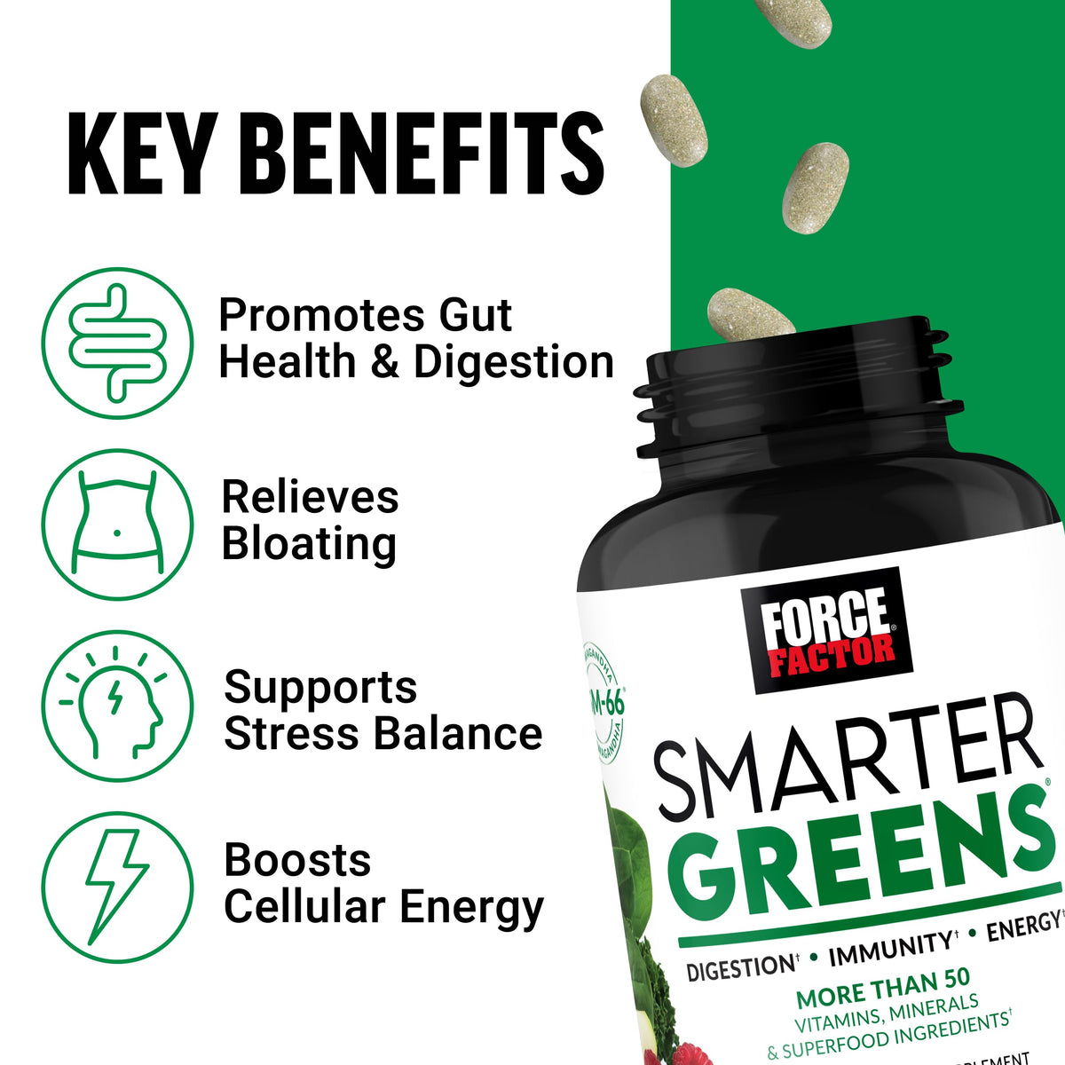 Force Factor Smarter Greens comprimés avec super-aliments