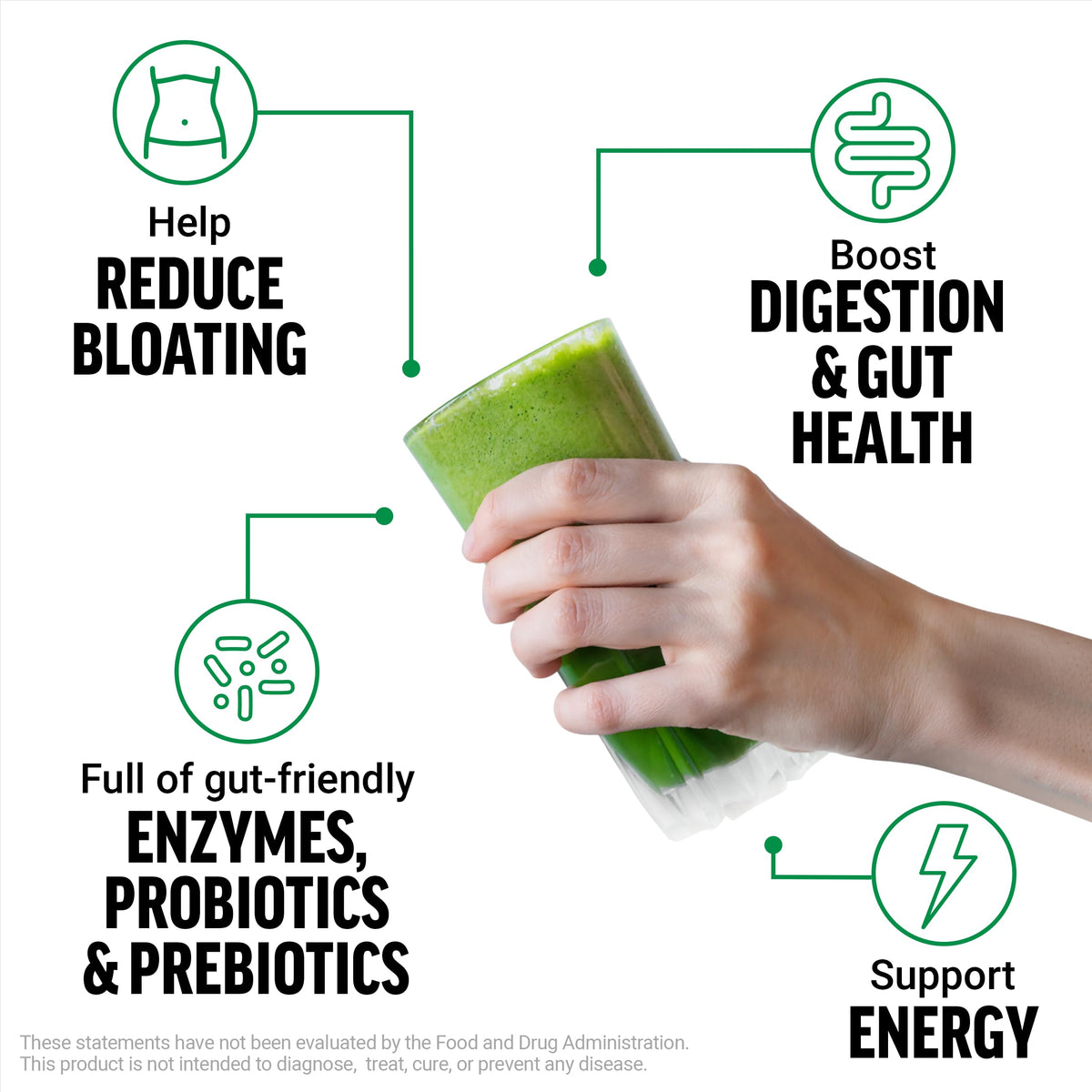 Force Factor Smarter Greens Poudre Bien-Être 400g avec cuillère
