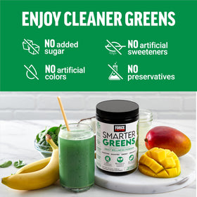 Force Factor Smarter Greens Poudre de Bien-Être 1030g sur une table