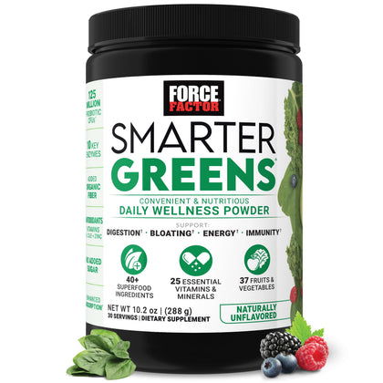 Force Factor Smarter Greens Poudre de Bien-être 358g vue de face