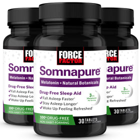 Force Factor Somnapure complément alimentaire sommeil 3mg mélatonine, vue de face