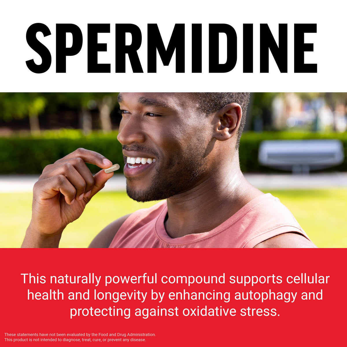 Force Factor Spermidine 40g côté avec étiquette détaillée