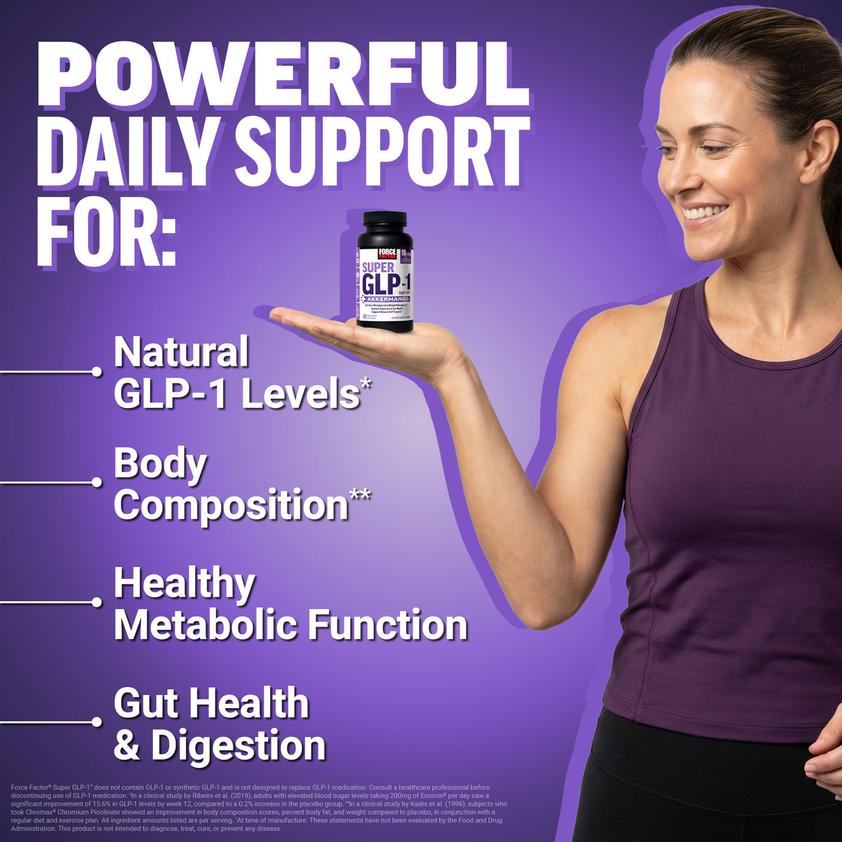 Force Factor Super GLP-1 Support + Akkermansia 75g emballage
