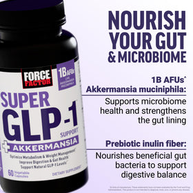Force Factor Super GLP-1 Support + Akkermansia 75g ingrédients sur l'étiquette