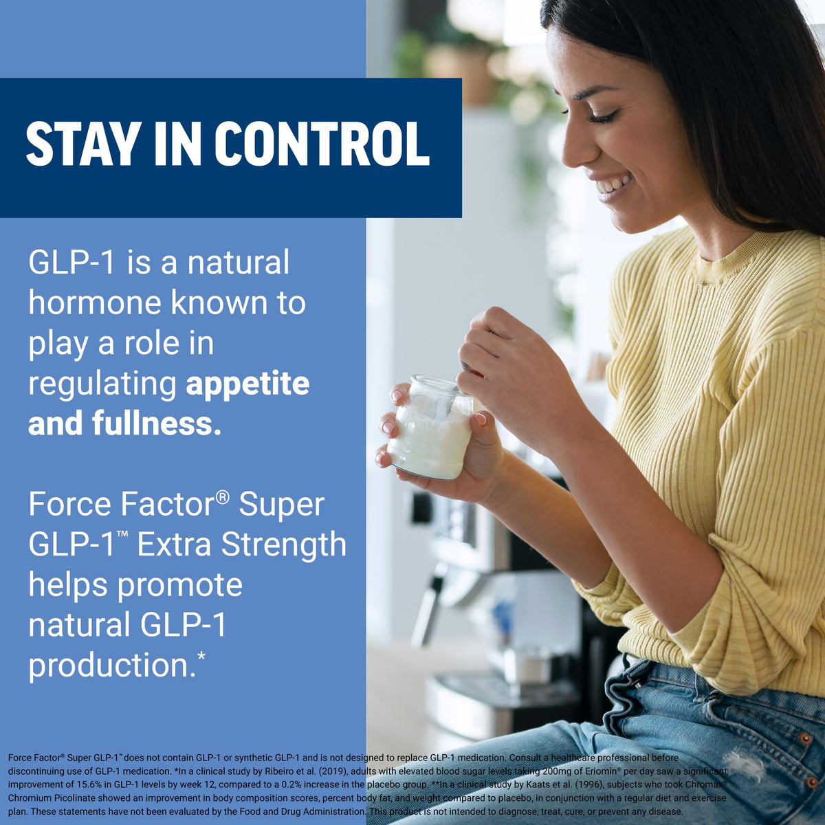 Force Factor Super GLP-1 Support Extra Strength 91g arrière