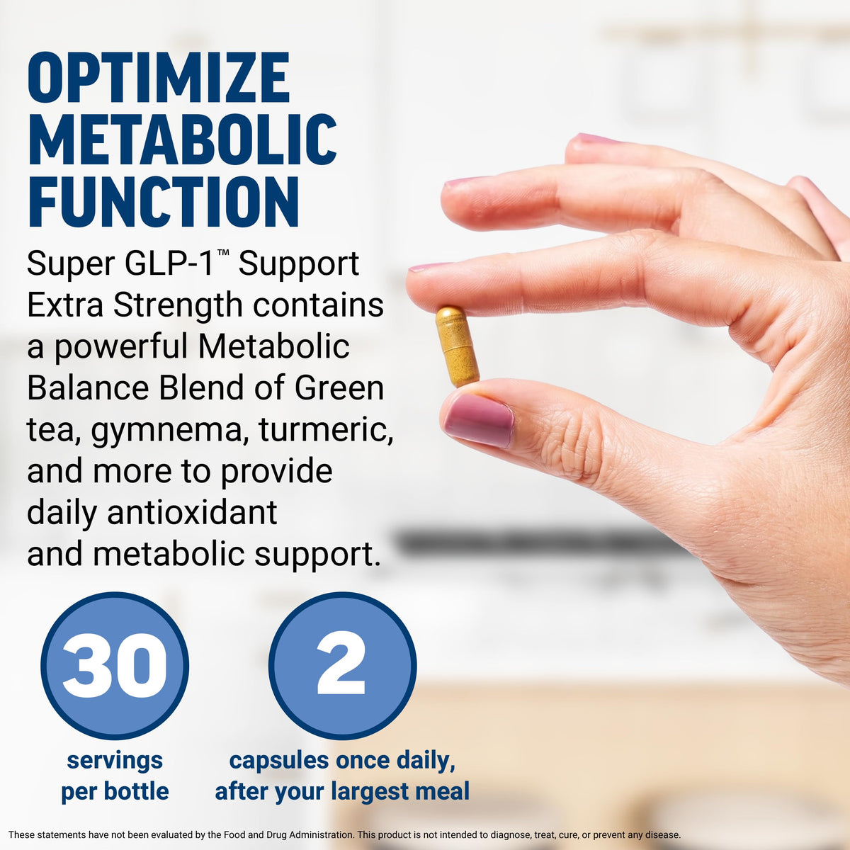 Force Factor Super GLP-1 Support Extra Strength 91g sur une table
