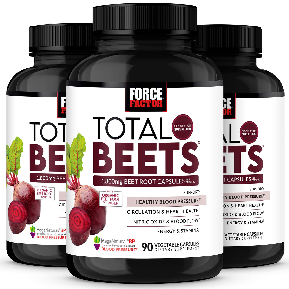 Force Factor Total Beets Capsules 1800mg vue avant