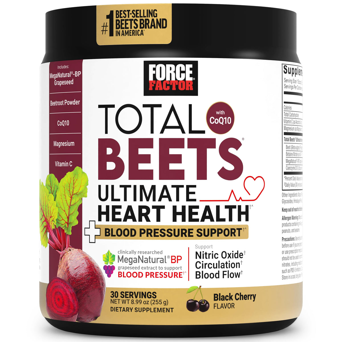 Force Factor Total Beets Complément Alimentaire 322g face
