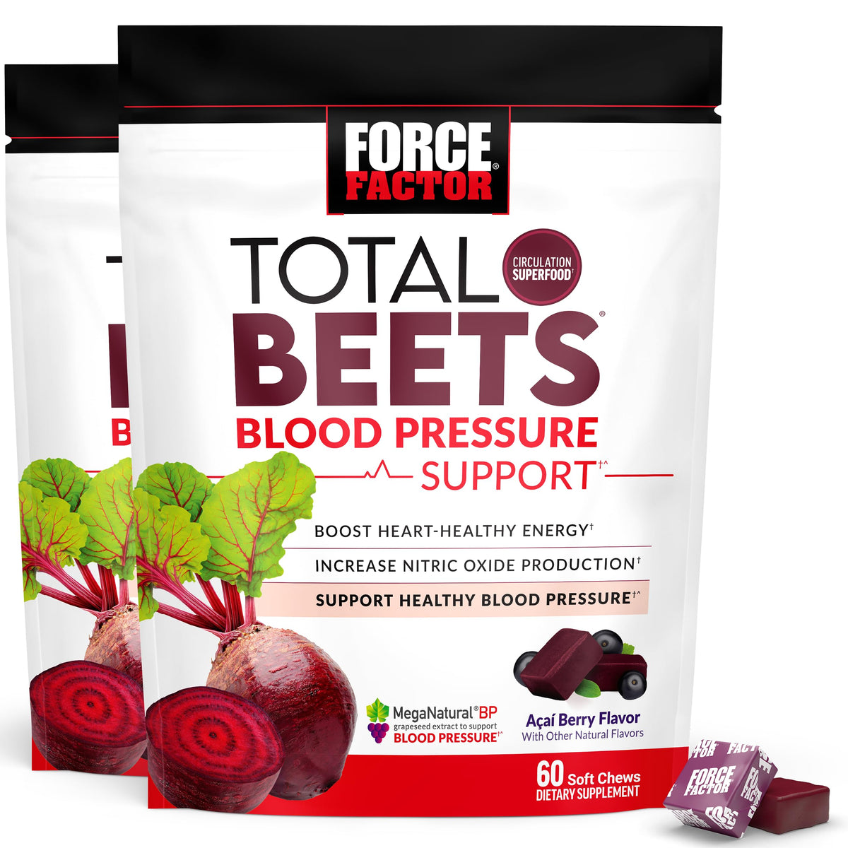 Force Factor Total Beets complément alimentaire 730g vue de face avec emballage