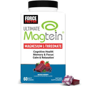 Force Factor Ultimate Magtein 2000mg gommes au goût de fruits rouges