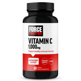 Force Factor Vitamine C 1000mg comprimés devant un fond blanc