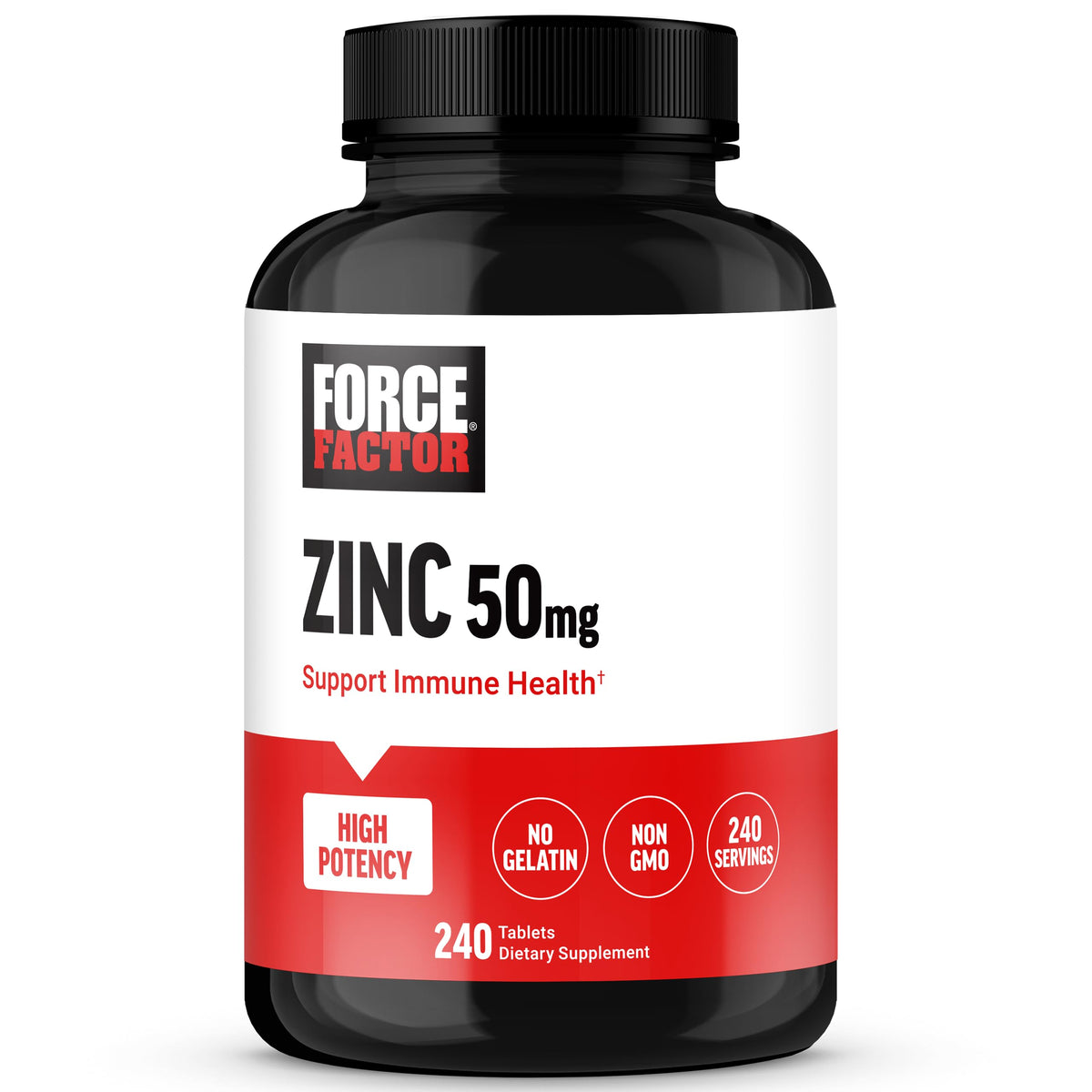 Force Factor Zinc 50mg boîte avant avec étiquette