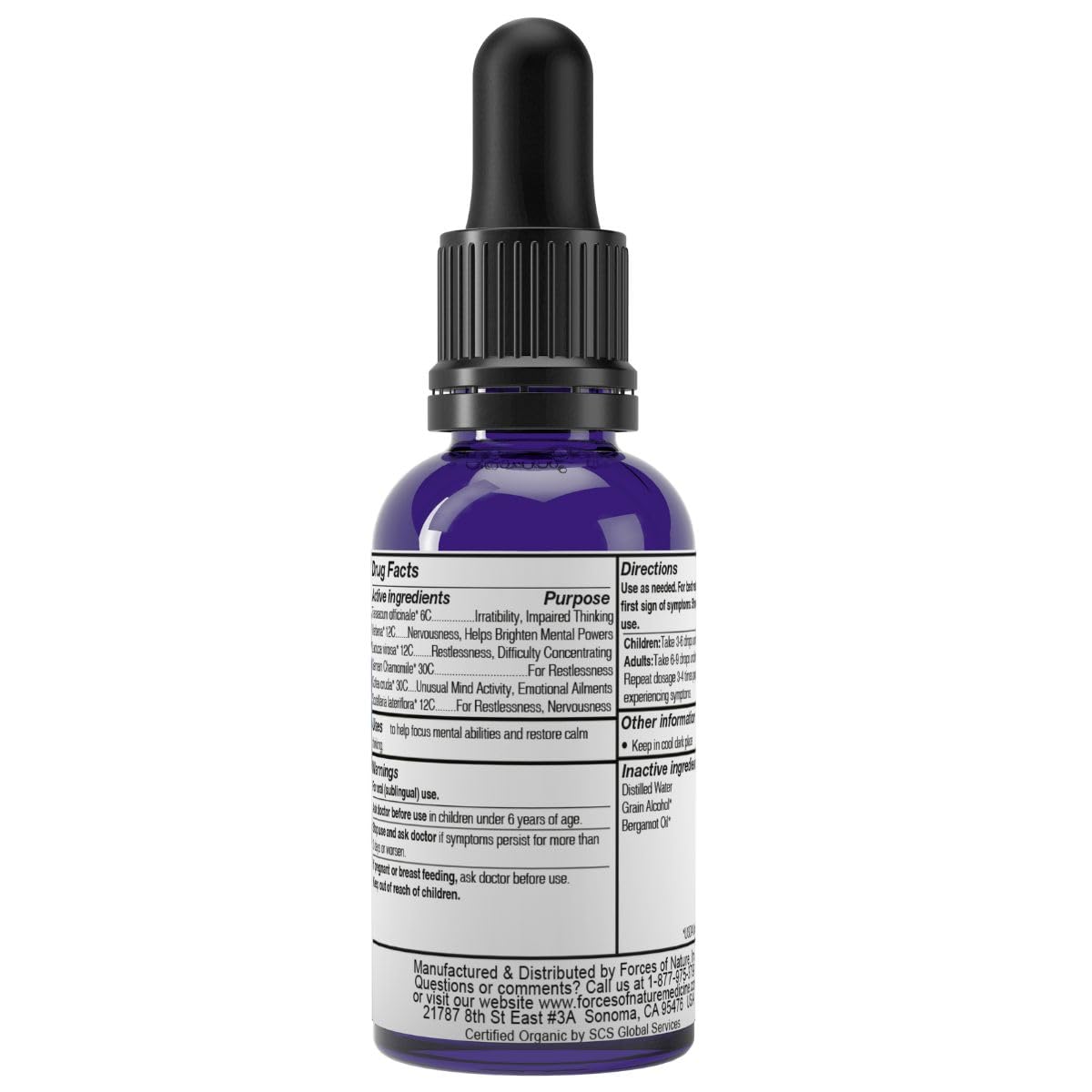Forces of Nature Focus Plus 30 ml avec des plantes en arrière-plan