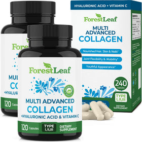 ForestLeaf Collagène Multi 240 Capsules avec Acide Hyaluronique, vue avant