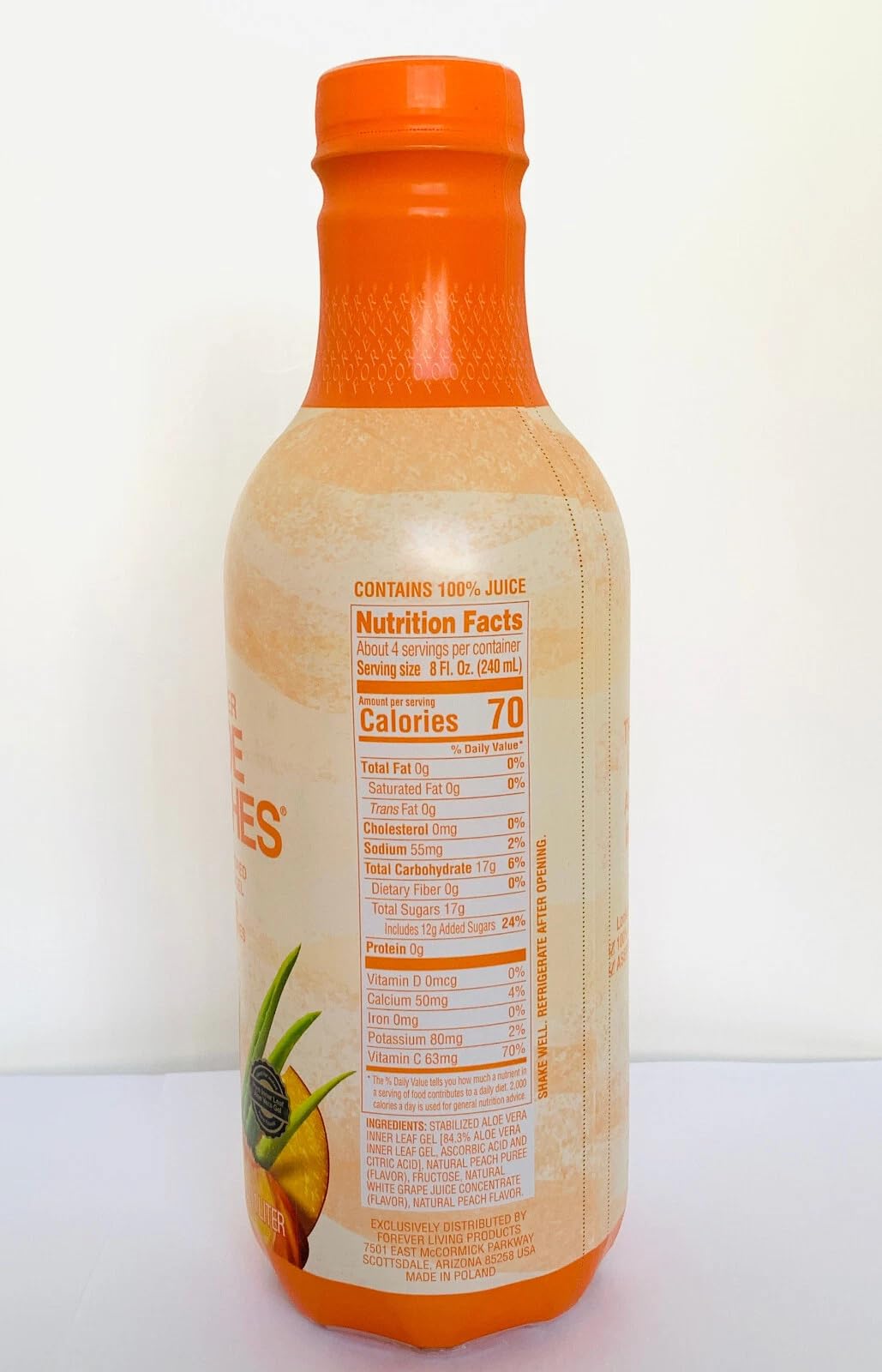 Forever Living Aloe Peaches 1L en usage quotidien