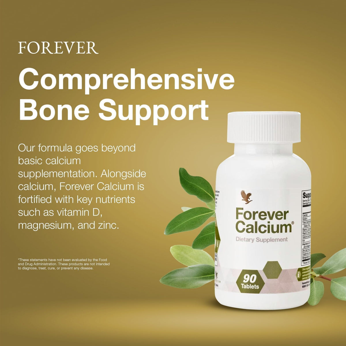 Forever Living Calcium comprimés sur une table