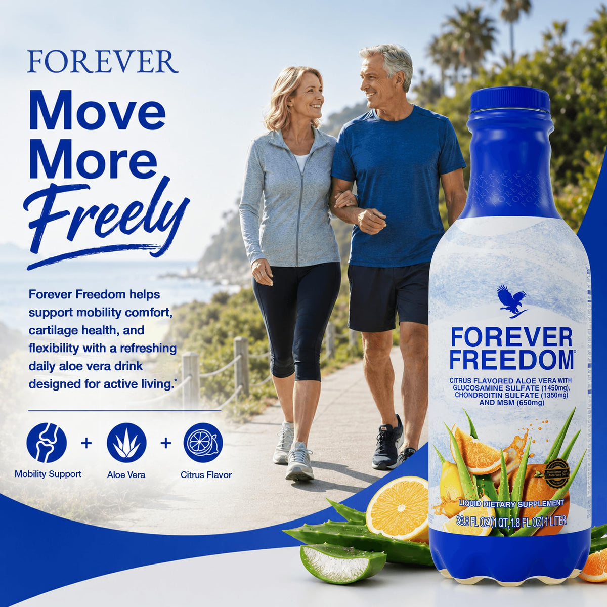 Forever Living Freedom 33,8 Fl Oz sur fond blanc