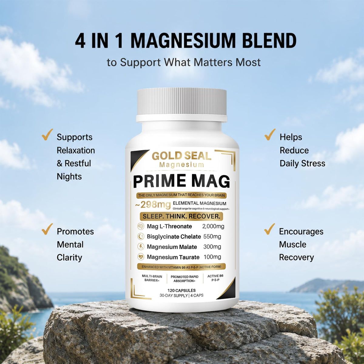 Format des capsules de magnésium Gold Seal