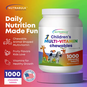 Formes d'animaux des multivitamines NutraBulk, éléphant, hippopotame, lion, tigre