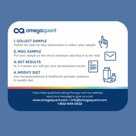 Formulaire de test et matériels d'échantillon du kit OmegaQuant