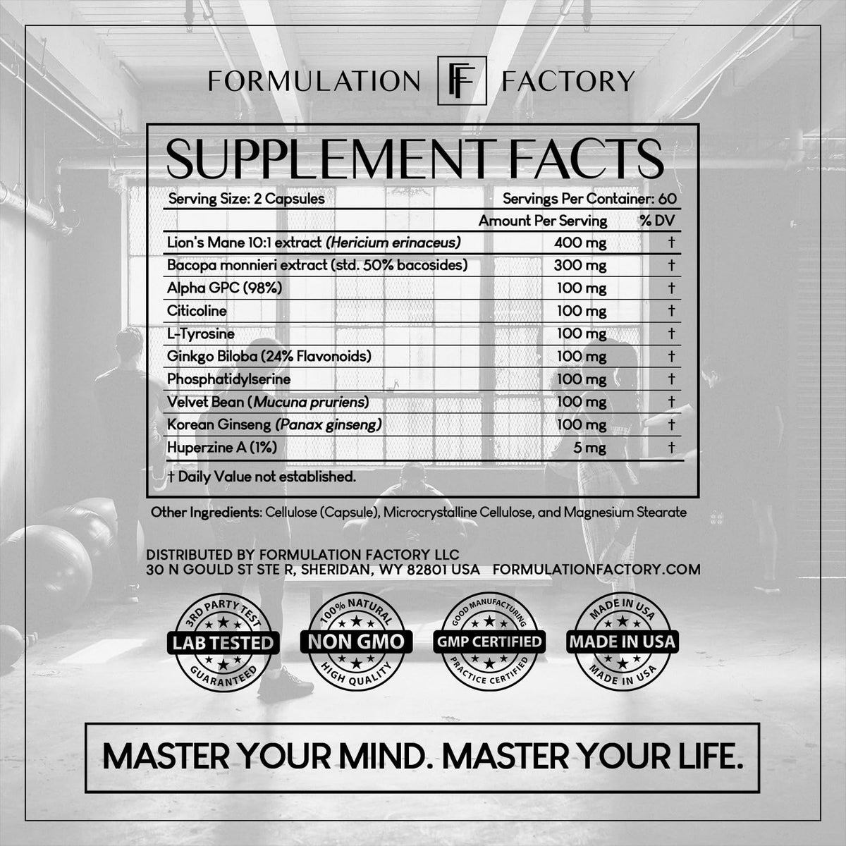 Formulation Factory BOSS Mode, bouteille avec couvercle ouvert
