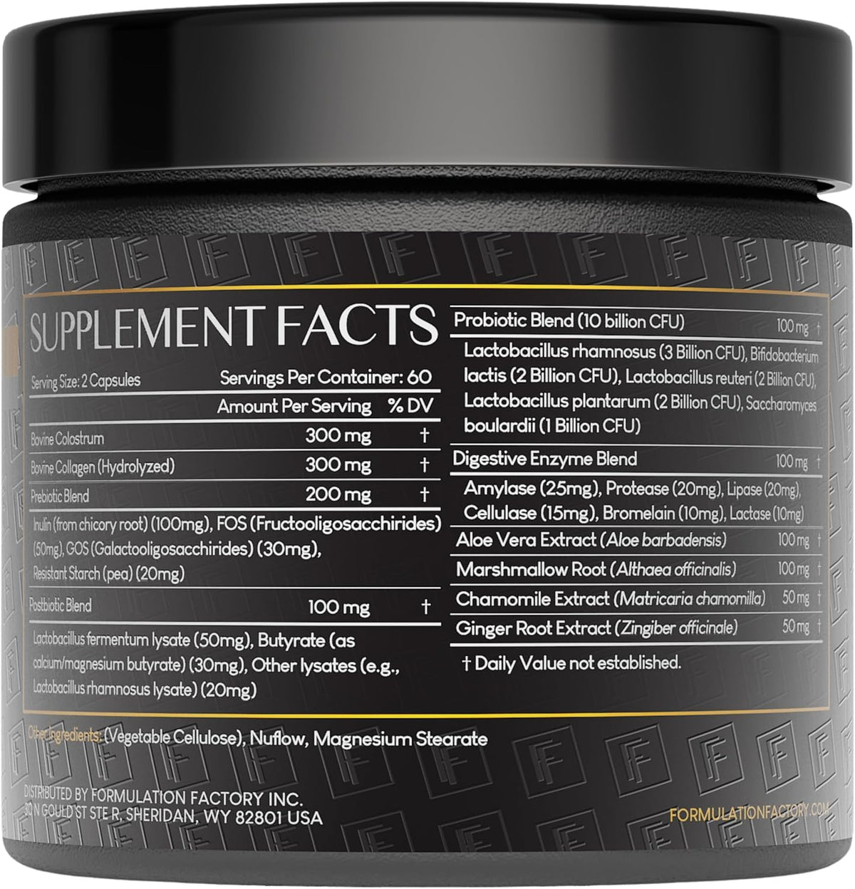 Formulation Factory Complément Alimentaire 10-en-1 Microbiome 240 Capsules - étiquette