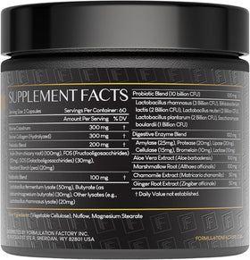 Formulation Factory Complément Alimentaire 10-en-1 Microbiome 240 Capsules - étiquette
