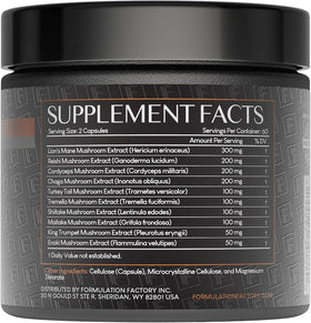 Formulation Factory Shroom Vroom nutrition facts