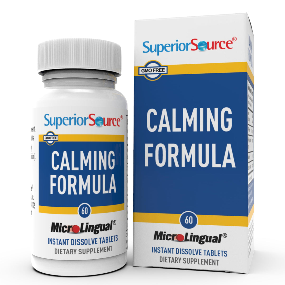 Formule Calmante quality Source 60 comprimés sublinguales, vue de face