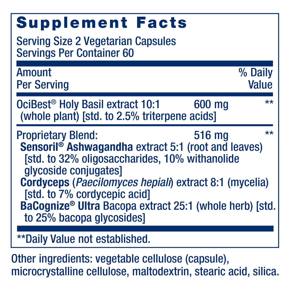 Formule Énergétique Surrénale Life Extension 120 capsules sur un fond blanc