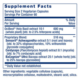 Formule Énergétique Surrénale Life Extension 120 capsules sur un fond blanc