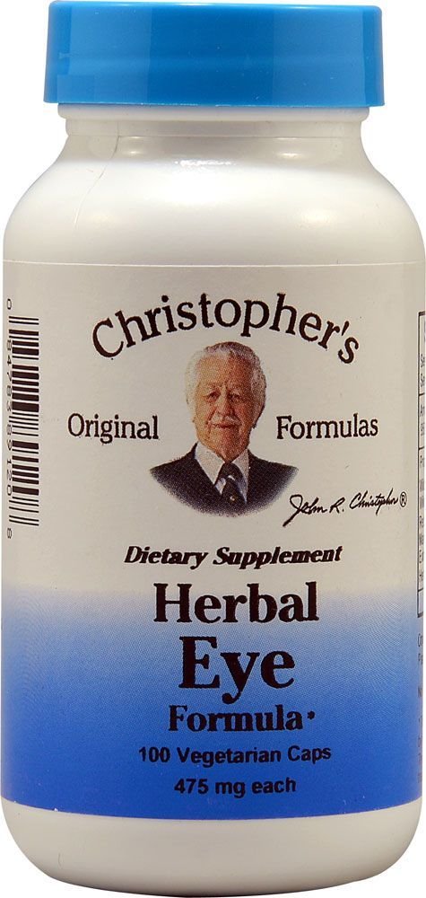 Formule Herbale pour les Yeux de Christopher's Original Formulas, vue avant avec emballage