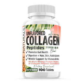 FORTE NATURALS comprimés de collagène peptides devant l'emballage