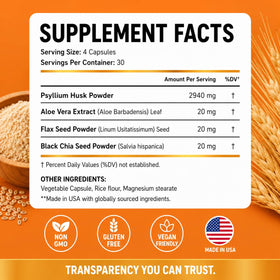 Fortematic Capsules de Psyllium 3000mg, vue de côté