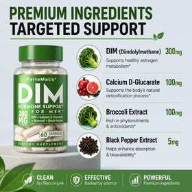 Fortematic DIM 300mg flacon ouvert avec capsules