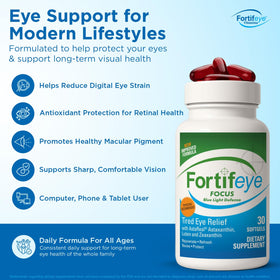 Fortifeye Focus capsules molles avec étiquette
