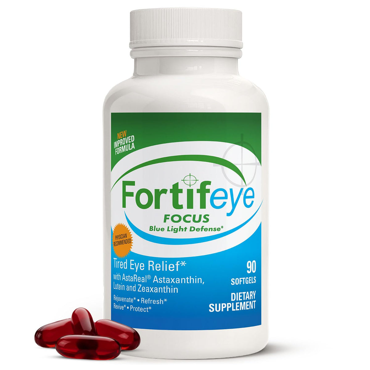 Fortifeye Focus complément alimentaire 90 capsules vue de face