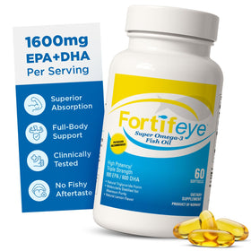 Fortifeye Super Omega-3 Huile de Poisson 1600mg 60 Capsules vue de face