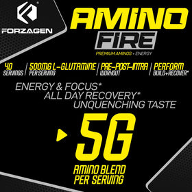 Forzagen Amino Fire contenant ouvert avec poudre visible