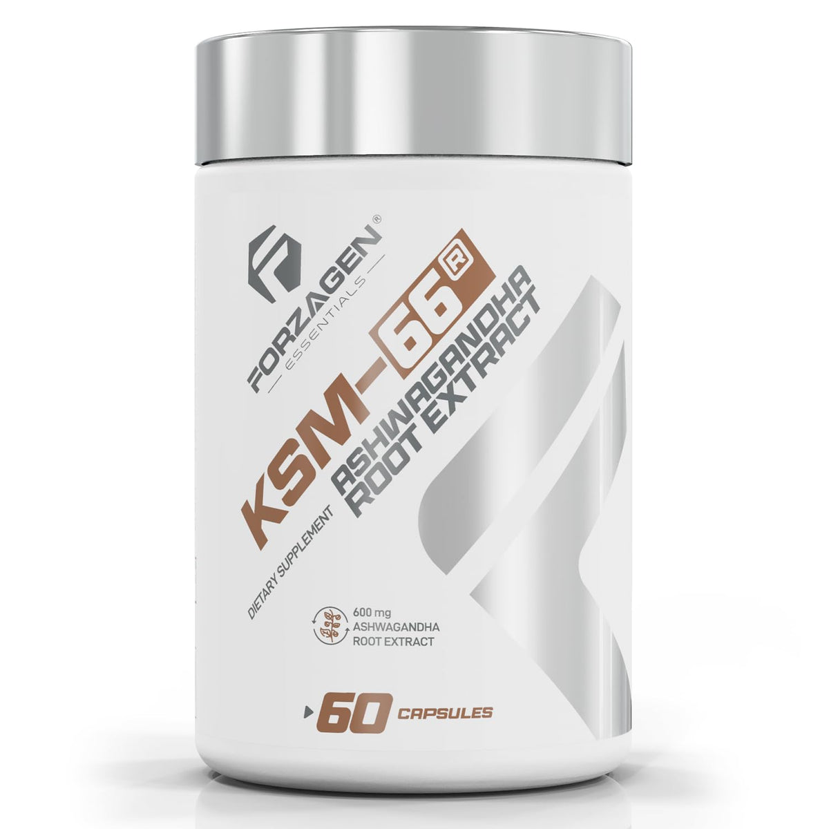 Forzagen KSM-66 Ashwagandha 600mg capsules front view