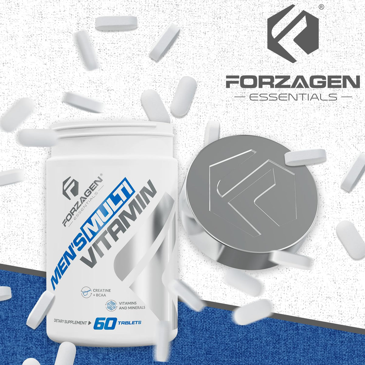 Forzagen Multivitamines pour Hommes avec un verre d'eau