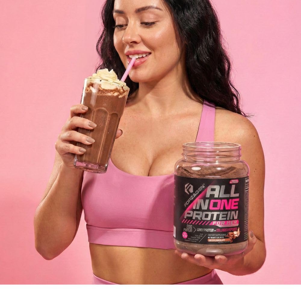 Forzagen Poudre de Protéine All-in-One pour Femmes 1089g mélange avec lait