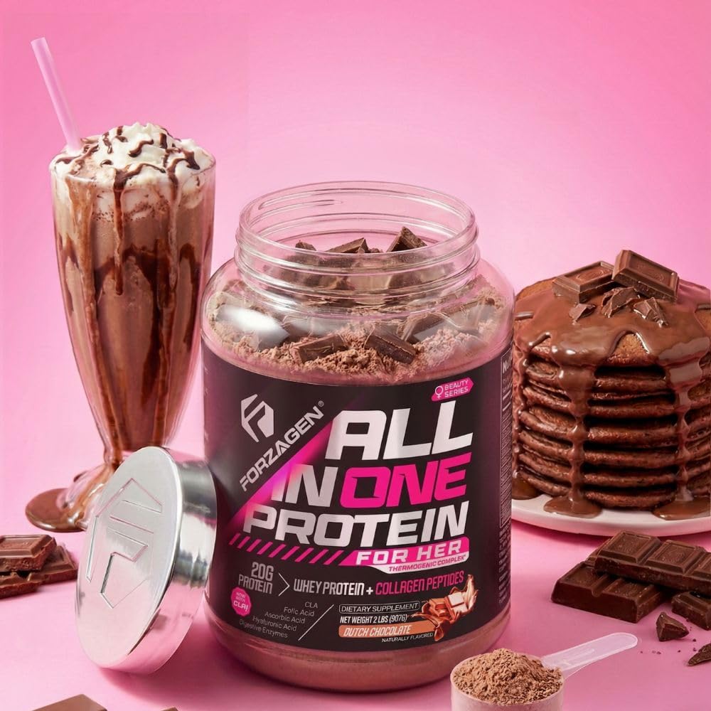 Forzagen Poudre de Protéine All-in-One pour Femmes 1089g saveur Chocolat Néerlandais